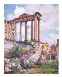 Szaturnusz temploma, a Julia in the Forum bazilikából, Rómából az A & C Black Ltd. kiadásában, 1925
